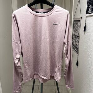 Nike Light Pink Long Sleeve Dri-FIT Crew Top